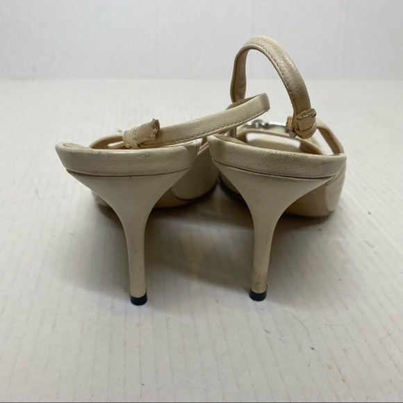 Gucci White Peep Toe Sling Back Heels sz 39.5 - Picture 13 of 13